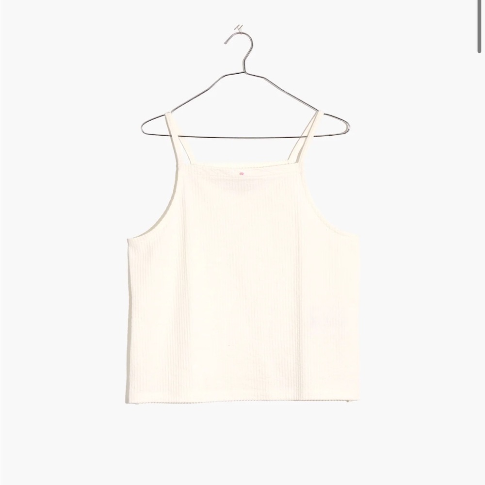 Madewell Cream Ribbed Square-Neck Camisole